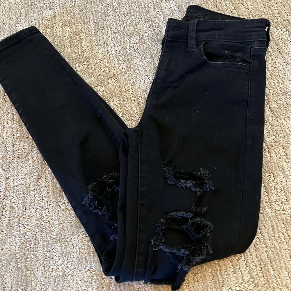 Black ripped jeans